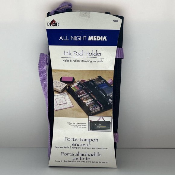 Plaid All Night Media Black Nylon Holds 8 Rubber Stamping Ink Pad Holder - Picture 1 of 12